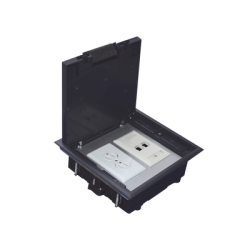 Caja de Piso para Dos Módulos Universales (Socket M2), para Alimentación Eléctrica y Redes de Datos (11000-33401) No Incluye 