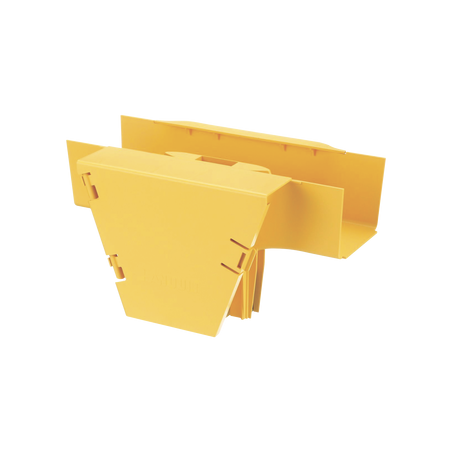 Accesorio en T con Conexión Horizontal y Bajada Vertical a 90º, Para Canaletas FiberRunner™ 4x4, Color Amarillo