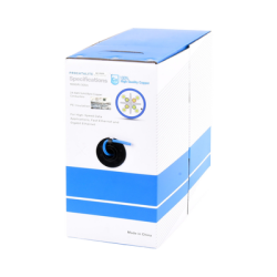 Bobina de Cable de 305 Metros (1000 Pies) Cat6, CM, 24 AWG, Alto Rendimiento, ETL, UL, Color Azul, Super Flexible, para Aplicaci