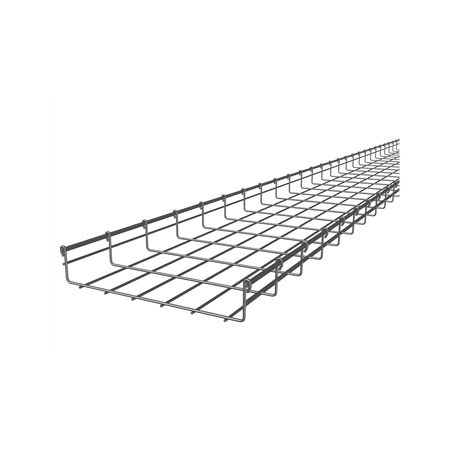Charola Tipo Malla 54/300 mm, Acabado Electro Zinc, Hasta 258 Cables Cat6, Tramo de 3 Metros