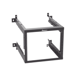 Rack PanZone® de Montaje en Pared, de 19in, Profundidad Ajustable, Rieles Numerados y Roscados 12-24, 9 UR, Color Negro