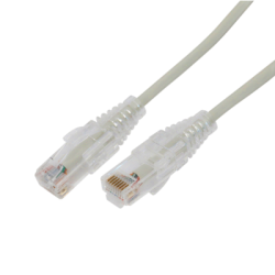 Cable de Parcheo Slim UTP Cat6A - 0.5 Metros (1.64 Pies) Gris, Diámetro Reducido (28 AWG)