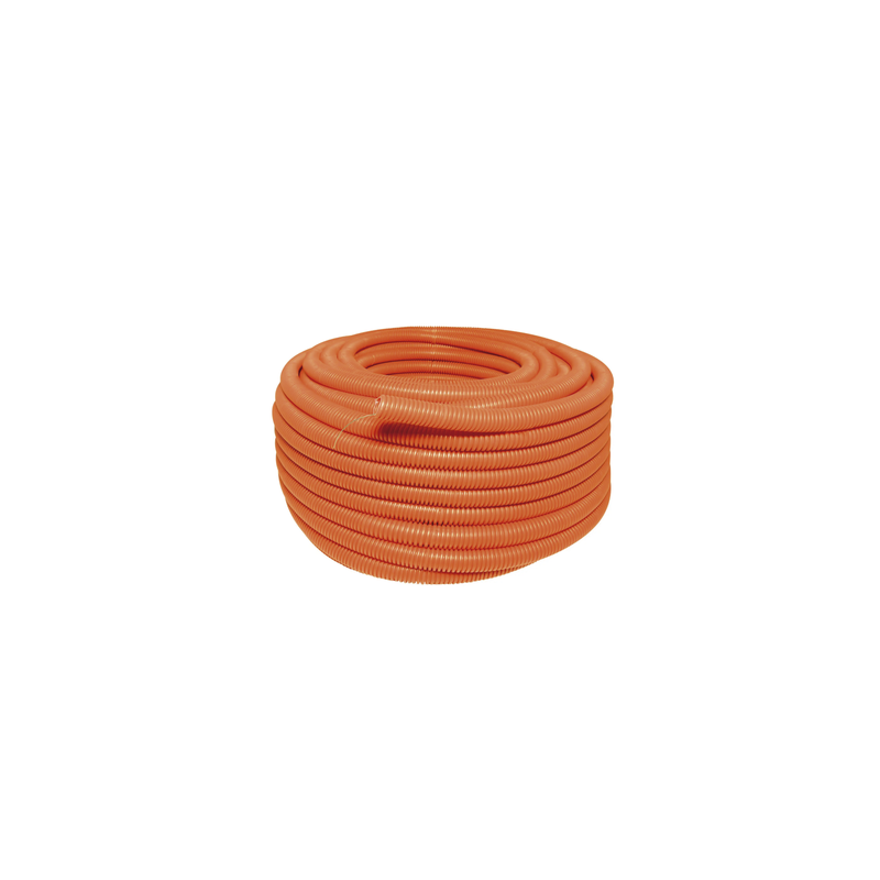 Manguera Poliducto Corrugado Flexible Naranja Reforzado de 1/2" x 100 m Para Instalaciones Eléctricas /Polietileno Alta Densida