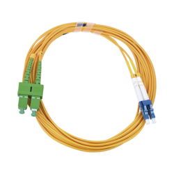 Jumper de Fibra Óptica Monomodo 9/125 LC/UPC-SC/APC, PVC, 2.0 mm, Dúplex, Amarillo, 3 Metros (9.84 Pies)