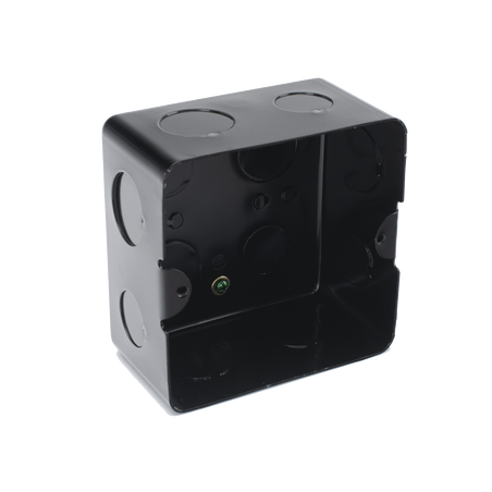 Caja de Registro de Acero Galvanizado, 10x10 cm (3.94x3.94 Pulgadas), Color Negro (11000-00000)