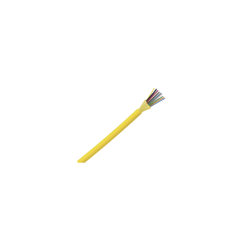 Cable de Fibra Óptica de 12 Hilos, Monomodo OS2 9/125, Interior, Tight Buffer 900um, No Conductiva (Dieléctrica), OFNP (Plenum