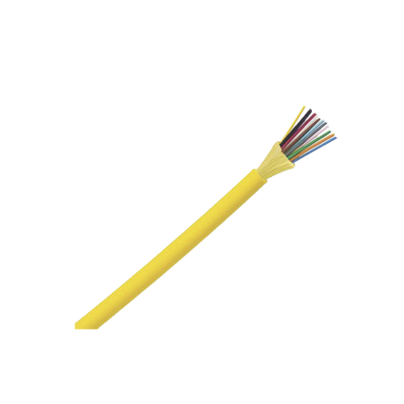 Cable de Fibra Óptica de 12 Hilos, Monomodo OS2 9/125, Interior, Tight Buffer 900um, No Conductiva (Dieléctrica), OFNP (Plenum