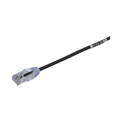 Cable de Parcheo TX6, UTP Cat6, Diámetro Reducido (28AWG), Color Negro, 0.3 Metros (1 Pie)