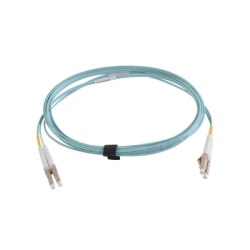 Jumper de Fibra Óptica Multimodo 50/125 XGLO OM3, LC-LC Duplex, OFNR, Color Aqua, 5 Metros (16.40 Pies)