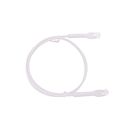 Mini Patch Cord Cat6 Ultra Slim 2 Metros (6.56 Pies) Blanco ? Ahorra Espacio sin Organizadores, con Bota Flexible