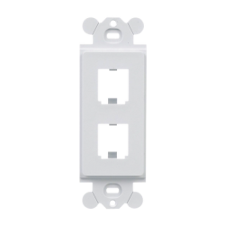 Marco de Módulo Dúplex, Para Placas Frontales Estándar GFCI, Acepta 2 Módulos Mini-Com, Color Blanco