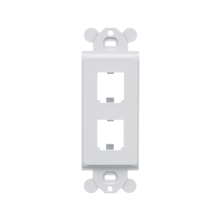 Marco de Módulo Dúplex, Para Placas Frontales Estándar GFCI, Acepta 2 Módulos Mini-Com, Color Blanco