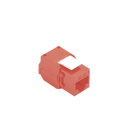 Módulo Jack Keystone Cat5e (Toolless), con Terminación en Ángulo 180 - Color Rojo, Compatible con Faceplate y Patchpanel Link
