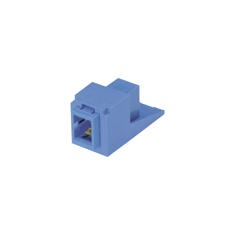 Módulo Acoplador SC Simplex, para Fibra Óptica Monomodo OS1/OS2, Tipo Mini-Com, Color Azul