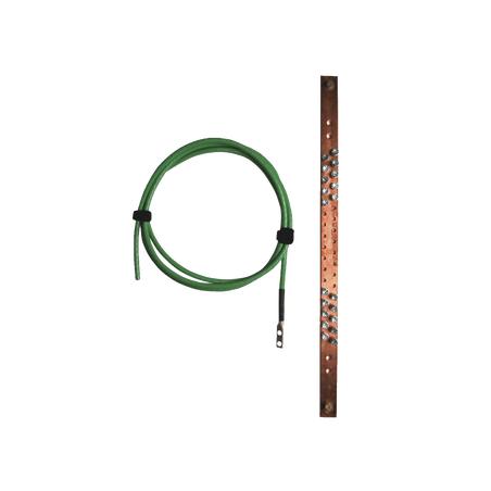 Barra de cobre de puesta a tierra para Gabinetes y Rack's de Telecomunicaciones, de 19in