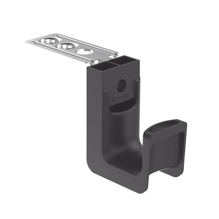 Sujetador STRONGHOLD tipo J (J-Hook), Con Soporte para Montaje en Techo, Para 8 Cables Cat6, Nylon 6.6, Color Negro, Paquete de 
