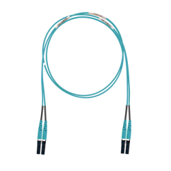 Jumper de Fibra Optica Multimodo 50/125 OM3, LC-LC Duplex, LSZH (Cero Halógenos), Color Aqua, 1 Metro (3.28 Pies)