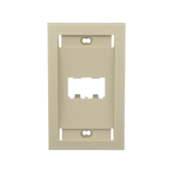 Placa de Pared Vertical Ejecutiva, Salida Para 2 Puertos Mini-Com, Con Espacios Para Etiquetas, Color Marfil