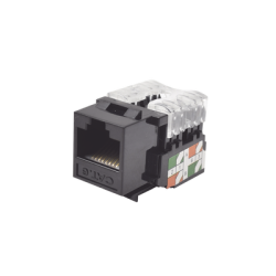 Módulo Jack Keystone Cat6 con Terminación 110 (Punchdown) para Faceplate - Color Negro