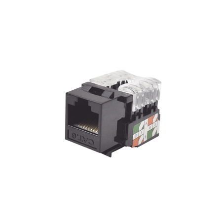 Módulo Jack Keystone Cat6 con Terminación 110 (Punchdown) para Faceplate - Color Negro