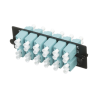 Placa Acopladora de Fibra Óptica FAP, con 12 Conectores LC Duplex (24 Fibras), para Fibra Multimodo OM3/OM4, Color Aqua