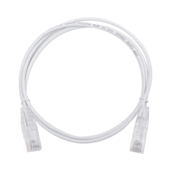 Cable de Parcheo Slim UTP Cat6 - 1 Metro (3.28 Pies), Blanco, Diámetro Reducido (28 AWG)