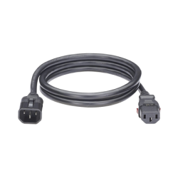 Cable de Alimentación Eléctrica Con Bloqueo de Seguridad, de IEC C14 a IEC C13, 1.2 Metros de Largo, Color Negro, Paquete de 1