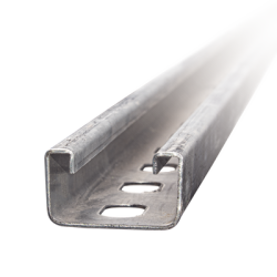 Unicanal perforado 4x2, 3000 mm, con acabado Electro Zinc