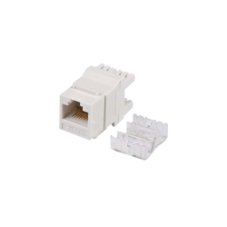 Módulo Jack Keystone Cat5e con Terminación en Ángulo 180 - Color Blanco