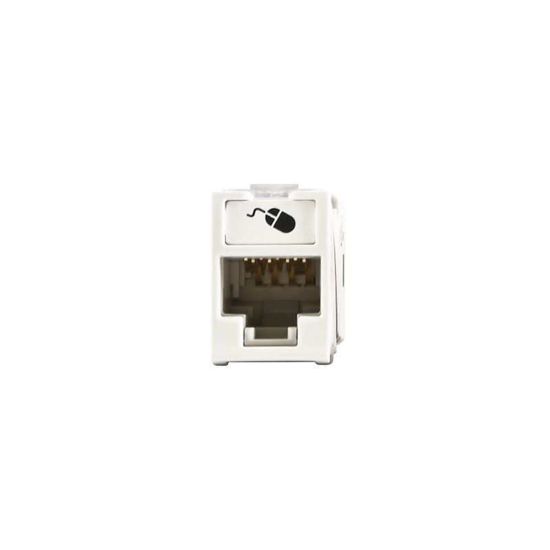Jack Ultramax Cat6A, UTP, Montaje Híbrido en Placa de Pared (Plano y Angulado), Color Blanco, Punch Down