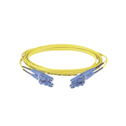 Jumper de Fibra Optica Monomodo 9/125 OS2, LC-LC Duplex, OFNR (Riser), Color Amarillo, 30 Metros (98.43 Pies)