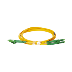 Jumper de Fibra Óptica Monomodo 9/125 LC/APC-LC/APC Duplex PVC, 2.0 mm, Amarillo, 2 Metros (6.56 Pies)