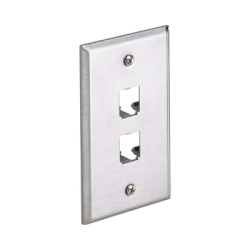 Placa de Pared Vertical, de Acero Inoxidable, Salida Para 2 Puertos Mini-Com
