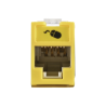 Jack Ultramax Cat6, UTP, Montaje Híbrido en Placa de Pared (Plano y Angulado), Color Amarillo, Punch Down