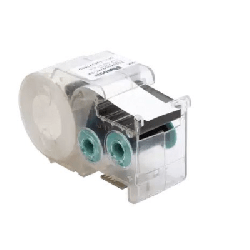 Casete de Etiquetas de Poliolefina, Cinta Continua, Color Negro Sobre Blanco, 9.65 mm x 7.6 Metros (24.93 Pies)