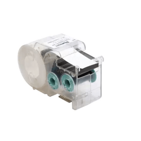 Casete de Etiquetas de Poliolefina, Cinta Continua, Color Negro Sobre Blanco, 9.65 mm x 7.6 Metros (24.93 Pies)