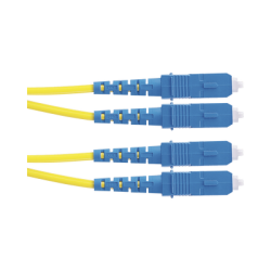 Jumper de Fibra Optica Monomodo 9/125 OS2, SC-SC Duplex, OFNR (Riser), Color Amarillo, 5 Metros (16.40 Pies)