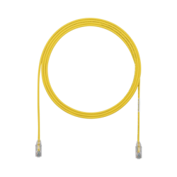 Cable de Parcheo TX6, UTP Cat6, Diámetro Reducido (28AWG), Color Amarillo, 2.13 Metros (7 Pies)