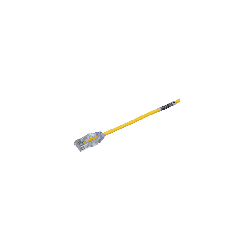Cable de Parcheo TX6, UTP Cat6, Diámetro Reducido (28AWG), Color Amarillo, 20.2 cm (8 Pulgadas)