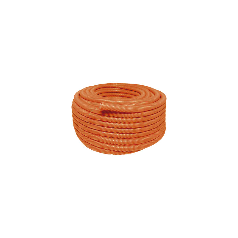Manguera Poliducto Corrugado Flexible Naranja Reforzado de 3/4" x 50 m Para Instalaciones Eléctricas /Polietileno Alta Densidad