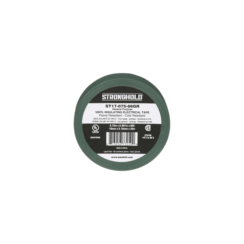 Cinta Eléctrica STRONGHOLD para Aislar, de PVC, Uso General Reparación y Mantenimiento, Grosor de 0.18mm (7 mil), Ancho de 19m