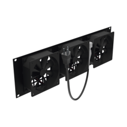 Kit de 3 Ventilador 110 Vca (12 x 12 cm) con Clavija 5-15P. Para instalación en Postes Rack