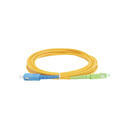 Jumper de Fibra Óptica Monomodo SC/APC-SC/UPC Simplex de 3 Metros (9.84 Pies), 3mm