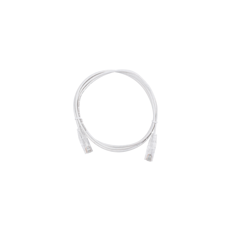 Cable de Parcheo Slim UTP Cat6 - 1.5 Metros (4.92 Pies) Blanco Diámetro Reducido (28 AWG)