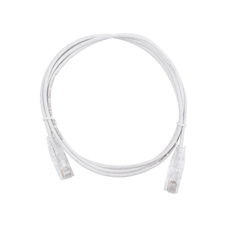 Cable de Parcheo Slim UTP Cat6 - 1.5 Metros (4.92 Pies) Blanco Diámetro Reducido (28 AWG)
