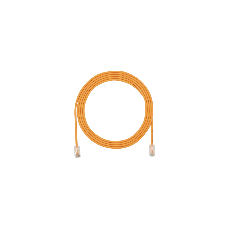 Cable de Parcheo UTP Cat6A, CM/LSZH, Diámetro Reducido (28AWG), Color Naranja, 0.91 Metros (3 Pies)