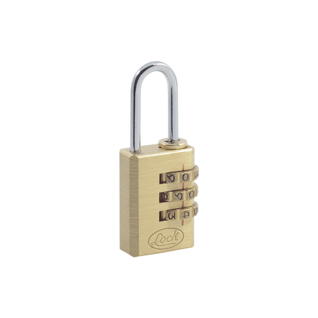 Candado de Latón de Combinación Maletero Programable/ Medida 20 mm / Nivel de seguridad 3 / Discos Programables.