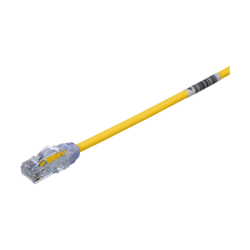 Cable de Parcheo UTP Cat6A, CM/LSZH, Diámetro Reducido (28AWG), Color Amarillo, 0.3 Metros (1 Pie)