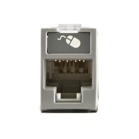 Jack Ultramax Cat6, UTP, Montaje Híbrido en Placa de Pared (Plano y Angulado), Color Gris, Punch Down