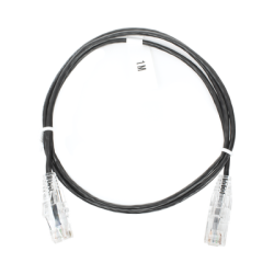 Cable de Parcheo Slim UTP Cat6 - 1 Metro (3.28 Pies), Negro, Diámetro Reducido (28 AWG)